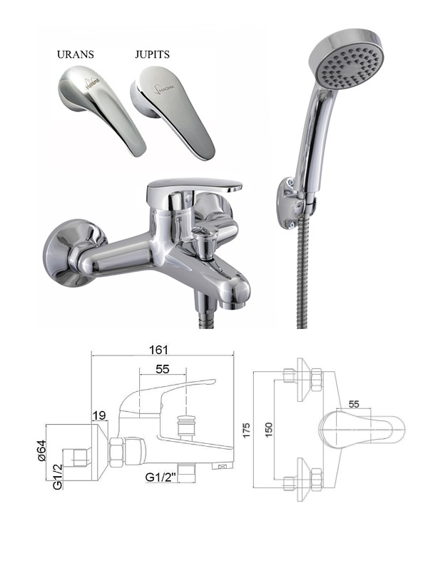 Vannas krāns ar komplektu MG-6221, JUPITS